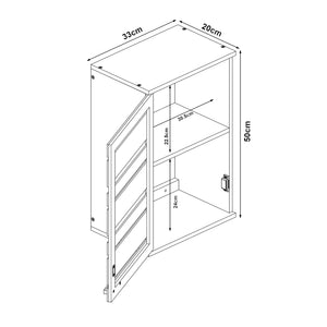 Armoire murale de salle de bain Epind bambou 50 x 33 x 20 cm naturel [en.casa]