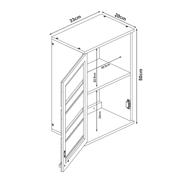 Armoire murale de salle de bain Epind bambou 50 x 33 x 20 cm naturel [en.casa]