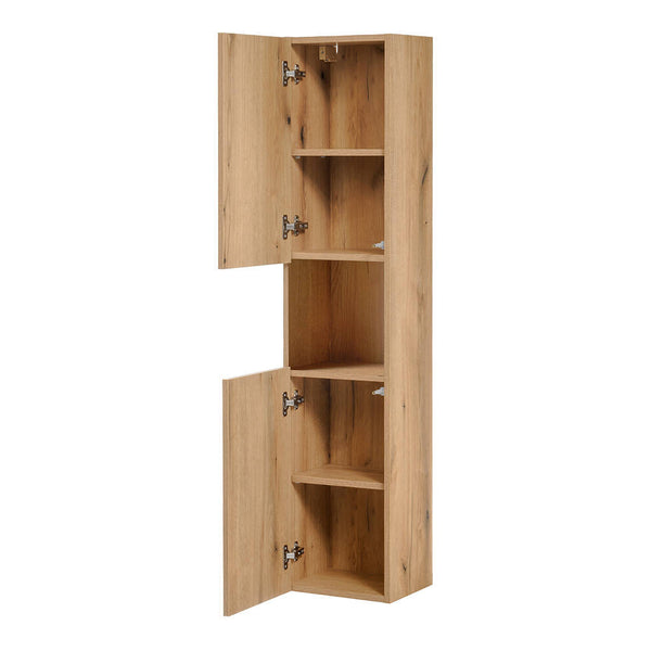 Colonne de salle de bain Newport avec 2 portes 30 x 140 x 25 cm effet chêne [en.casa]