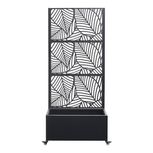 Scheidingswand Surnskoki met plantenbak 190x82x38 cm zwart casa.pro