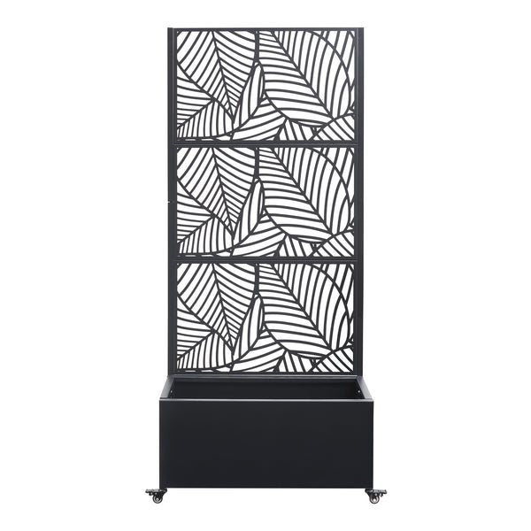 Scheidingswand Surnskoki met plantenbak 190x82x38 cm zwart casa.pro
