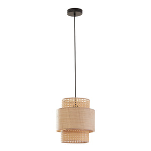 Hanglamp Biggar E27 fitting 170 cm hoog zwart en beige lux.pro