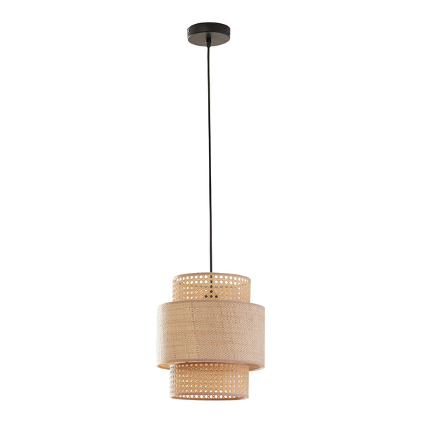 Hanglamp Biggar E27 fitting 170 cm hoog zwart en beige lux.pro