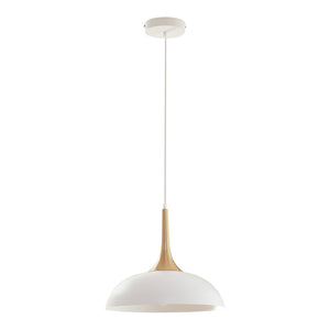 Hanglamp Blairgowrie E27 metalen lampenkap wit en messing lux.pro