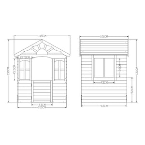 Cabane de jeu d'extérieur Lulä 130 x 115 x 101 cm bois de sapin casa.pro