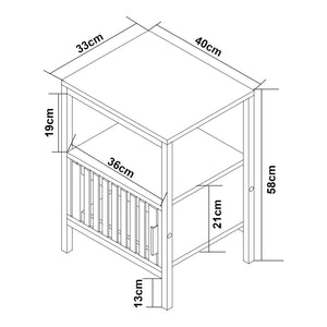 Table de chevet Luniehti 58 x 40 x 33 cm noir naturel [en.casa]