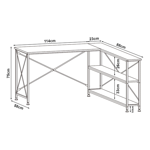 Bureau Raundsvalt zwart 137x88x75 cm [en.casa]