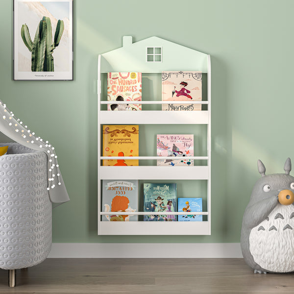 Kinderrek Vipsali huisvorm 106x60x12 cm mintgroen en wit [en.casa]