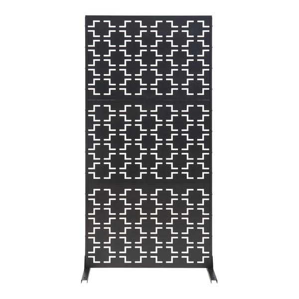 Cloison de séparation Aaskis acier 200 x 100 x 50 cm noir casa.pro 