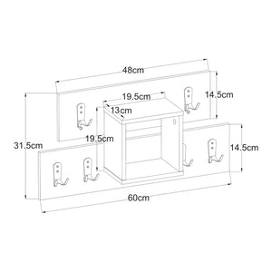 Wandkapstok Vänd 32x60x14 cm wit en zwart [en.casa]