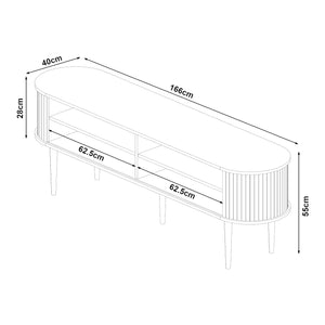 Meuble TV Mapia 166 x 40 x 55 cm effet noyer [en.casa]