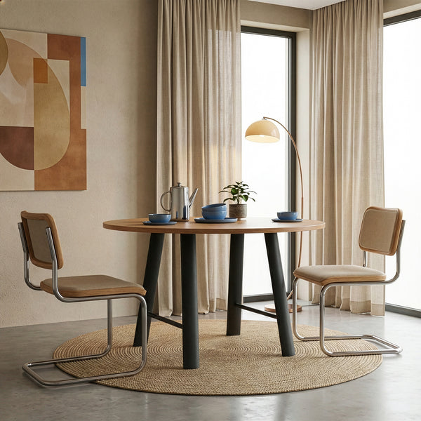 Lot de 2 pieds de table Hullem acier 72 x 70 x 10 cm noir [en.casa]