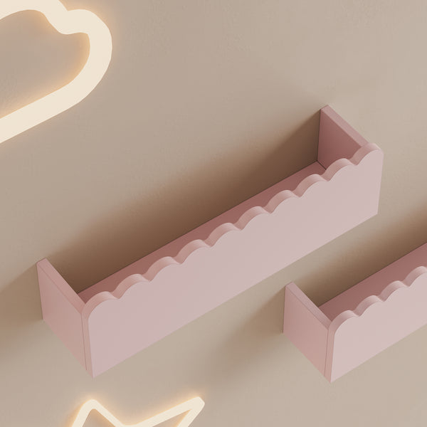 Set de 2 étagères murales pour enfants Vestnes 40 x 10 x 10 cm rose [en.casa