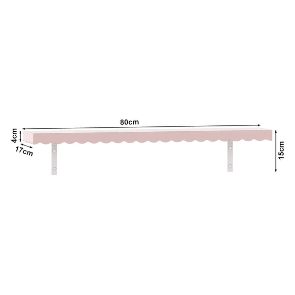Wandplankenset Vestnes 2-delig 80x17x15 cm roze [en.casa]