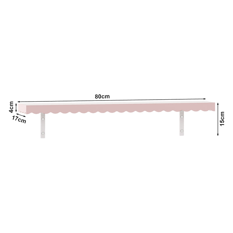 Maatschets Wandplankenset Vestnes 2-delig 80x17x15 cm roze [en.casa]