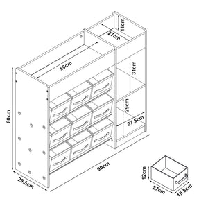 Étagère pour enfants Farusa 80 x 90 x 30 cm à motif Aqua Dream [en.casa] 