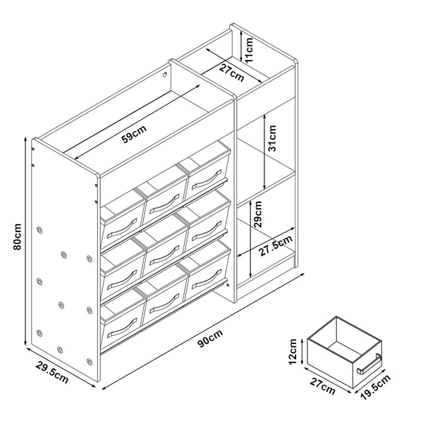 Étagère pour enfants Farusa 80 x 90 x 30 cm à motif Aqua Dream [en.casa] 