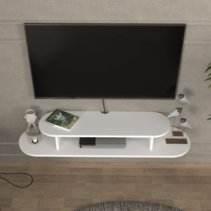 Meuble TV Targema mural 120 x 30 x 16 cm blanc [en.casa] 
