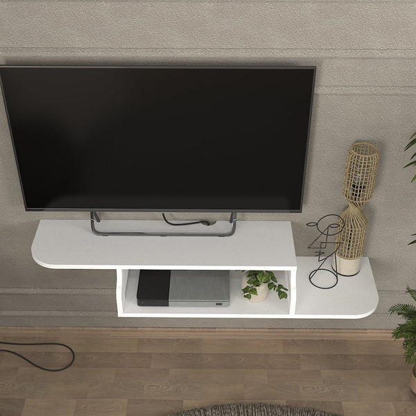 Meuble TV Kershaby mural 120 x 30 x 19 cm blanc [en.casa] 
