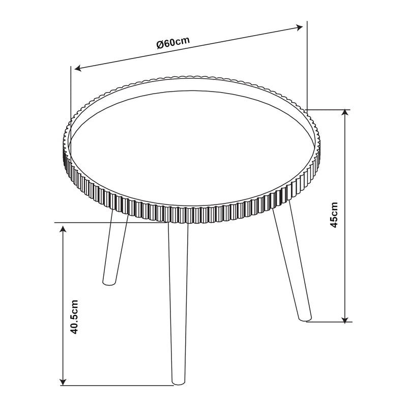 Maatschets Salontafel Bongard rond Ø60x45 cm wit en naturel [en.casa]