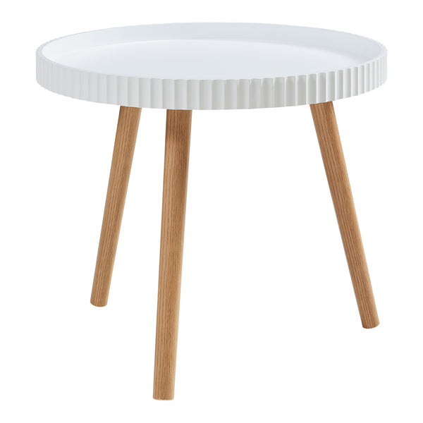 Table d'appoint Bongard 50 x 45 cm blanc naturel [en.casa]