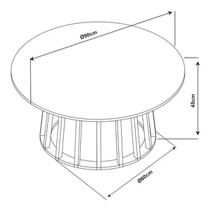 Table basse de salon Buzzard 90 x 45 cm effet béton noir [en.casa]
