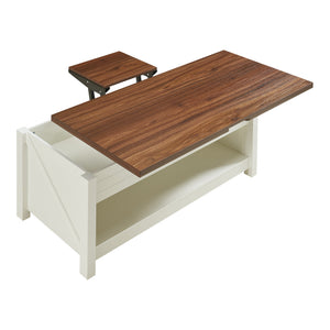 Table basse Kasama 110 x 55 x 54 cm effet noyer blanc [en.casa]
