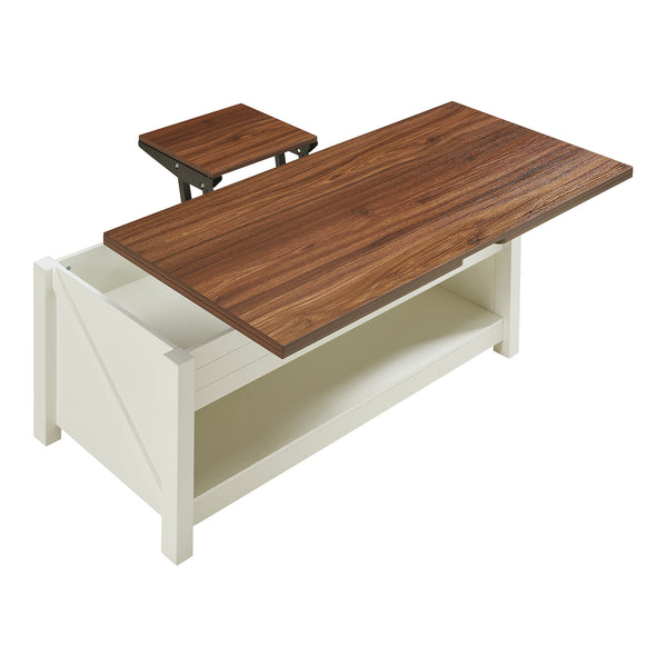 Table basse Kasama 110 x 55 x 54 cm effet noyer blanc [en.casa]