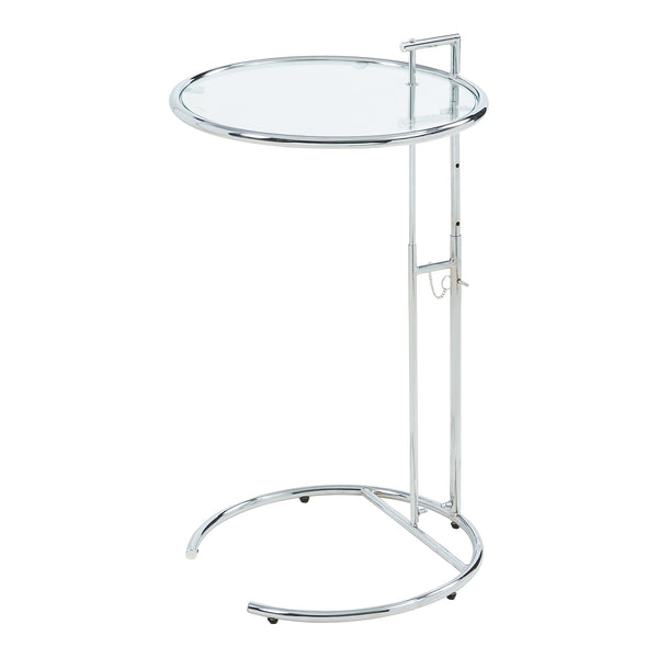 Table d'appoint Stare réglable en hauteur 50 x 57-77 cm transparent / chrome [en.casa] 