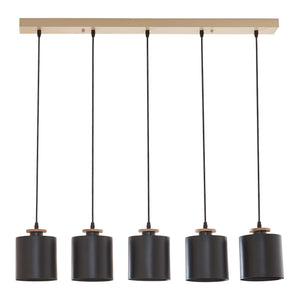 Suspension Posdand 5 x E27 40 W Hauteur max 130 cm noir [lux.pro]