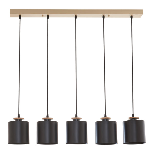 Suspension Posdand 5 x E27 40 W Hauteur max 130 cm noir [lux.pro]