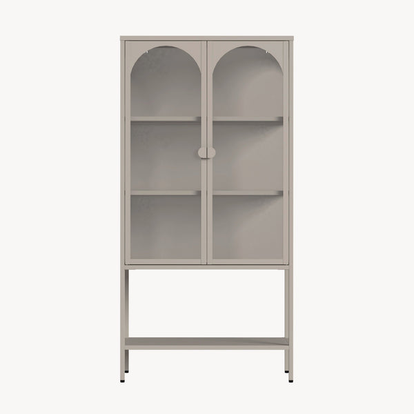 Vitrinekast Klippestad 160x80x35 cm camel [en.casa] 