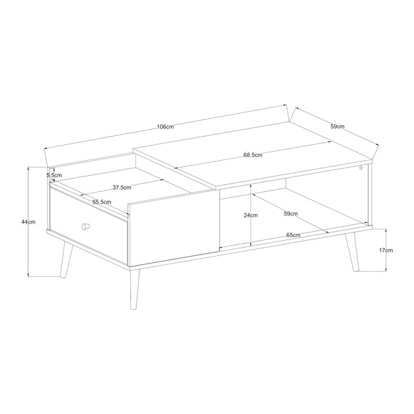 Salontafel Hallevil 106x59x44 cm wit [en.casa]