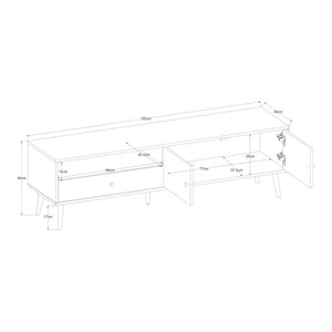 Meuble TV Hallevil 150 x 39 x 45 cm gris clair [en.casa]