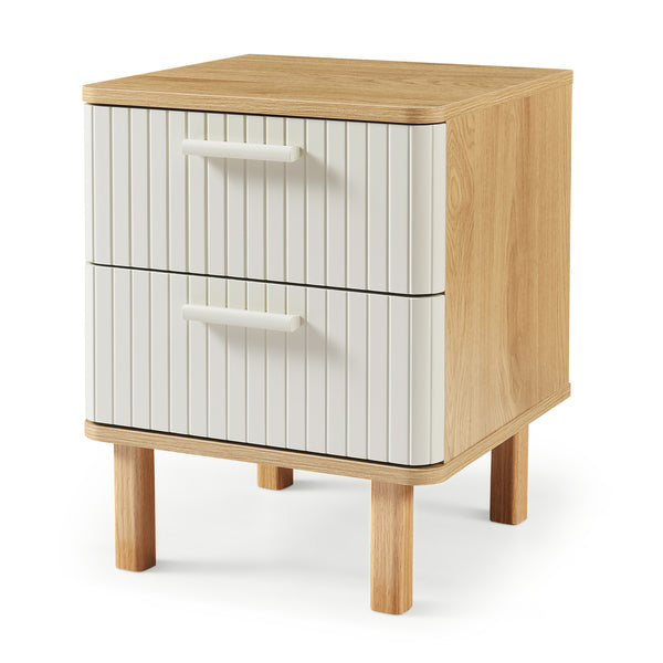 Table de chevet Ferrersp 50 x 40 x 40 cm effet chêne / couleur sable [en.casa] 