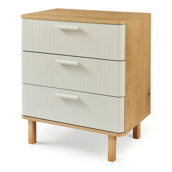 Commode Ferrersp 70 x 60 x 40 cm effet chêne / couleur sable [en.casa] 