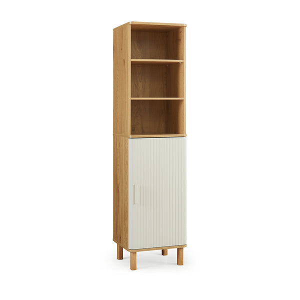 Armoire de salle de bains Ferrersp 160 x 42 x 35 cm effet chêne / couleur sable [en.casa] 