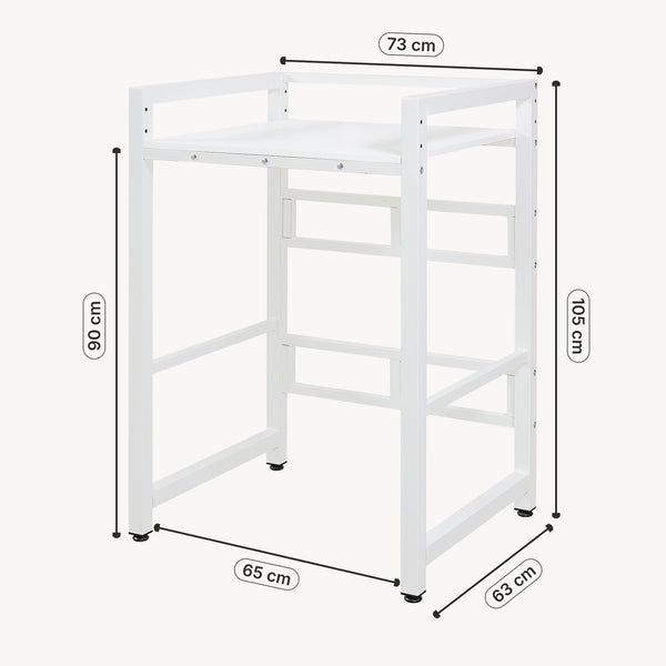Wasmachinerek Hökangend 105x73x63 cm wit [en.casa]