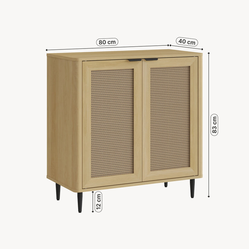 Maatschets Commode Lukhomso 83x80x40 cm eikenkleurig en zwart [en.casa]
