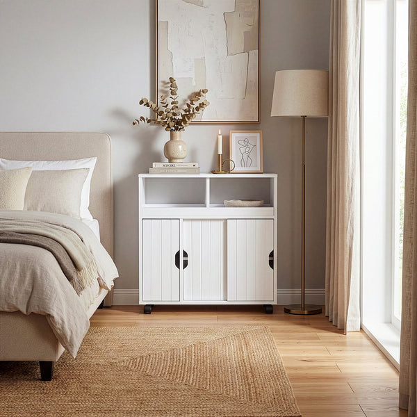 Meuble de rangement à roulettes Fadeskimma 72 x 70 x 20 cm blanc [en.casa]