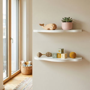 Wandplank Sirlstalo set van 2 voor kinderkamer 57x19x3 cm wit [en.casa] 