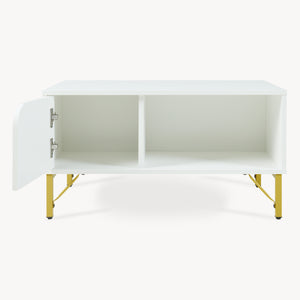 Salontafel Reyri 80x45x42 cm wit en goudkleurig [en.casa]