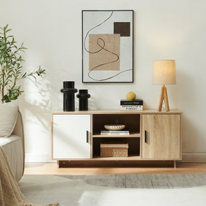 Tv-meubel Kenta 120x39x52 cm sonoma eiken en wit [en.casa] 