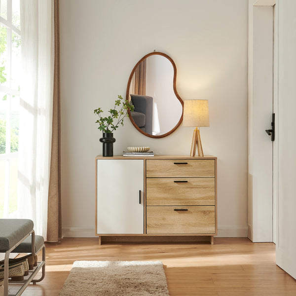 Dressoir Kenta 100x35x72 cm sonoma eiken en wit [en.casa]
