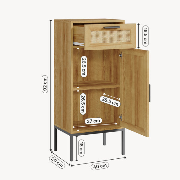 Badkamerkast Marhasa 92x40x30 cm Eikenlook/Zwart [en.casa]