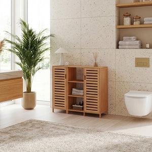 Dressoir Hakseri bamboe 87x99x33 cm naturel [en.casa]