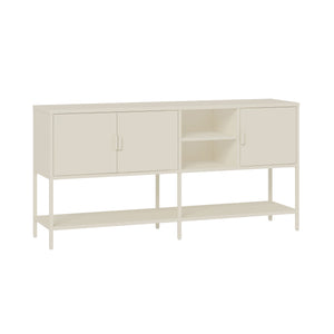 Buffet Kliri acier 160 x 40 x 80 cm blanc crème [en.casa]