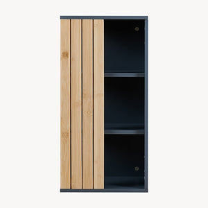 Armoire murale de salle de bain Svanes bambou 60 x 30 x 20 cm gris foncé naturel [en.casa]