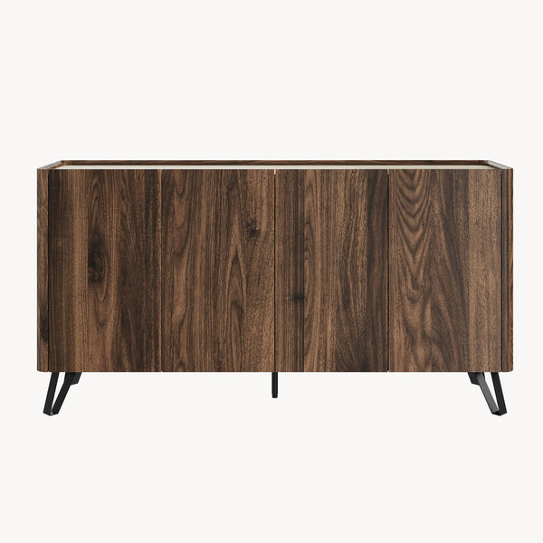 Sideboard Trorlon 160x40x83 cm walnootlook/travertijn [en.casa]
