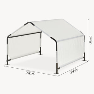 Honden tent Valevali 122x122x90 cm zwart en wit [en.casa] 